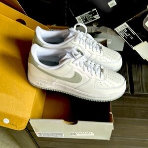 Nike New size 12 all white/gray Air Force One